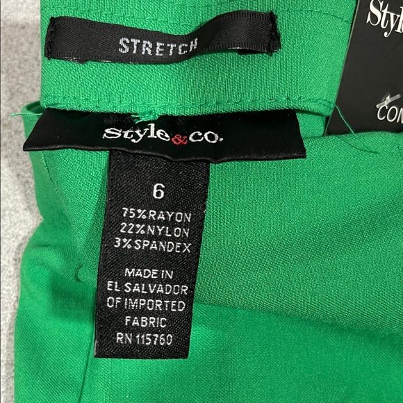 Style & Co. Women's Green Stretch Pants Size 6 - Picture 3 of 6